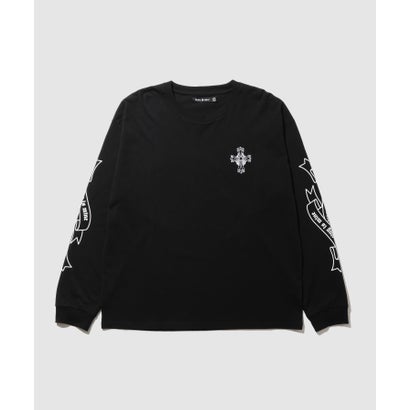 クロスモチーフプリント長袖Tシャツ （ブラック）｜詳細画像