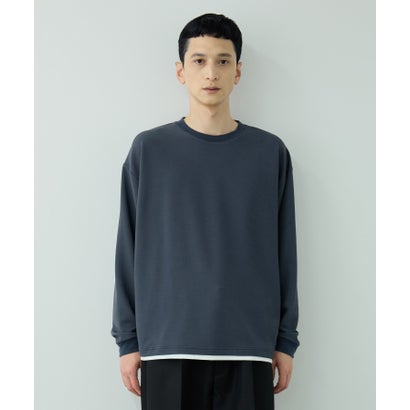 ツイルジョーゼット フェイクレイヤード長袖Tシャツ （ベージュ）｜詳細画像
