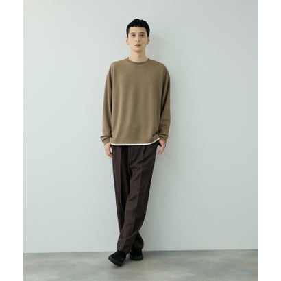 ツイルジョーゼット フェイクレイヤード長袖Tシャツ （ライトグレー）｜詳細画像