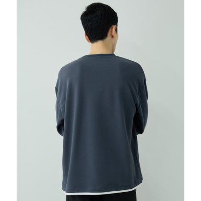 ツイルジョーゼット フェイクレイヤード長袖Tシャツ （ライトグレー）｜詳細画像