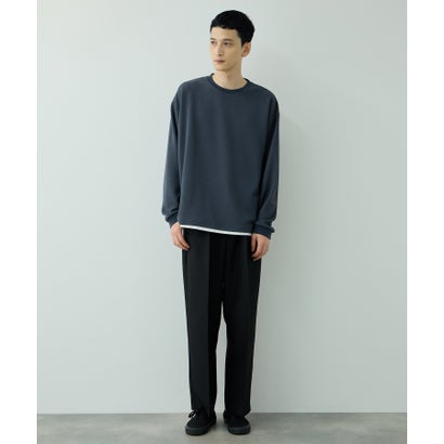 ツイルジョーゼット フェイクレイヤード長袖Tシャツ （ブラック）｜詳細画像