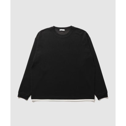 ツイルジョーゼット フェイクレイヤード長袖Tシャツ （ブラック）｜詳細画像