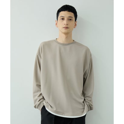 ツイルジョーゼット フェイクレイヤード長袖Tシャツ （ブラック）｜詳細画像