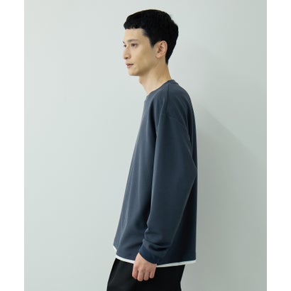 ツイルジョーゼット フェイクレイヤード長袖Tシャツ （ブラック）｜詳細画像