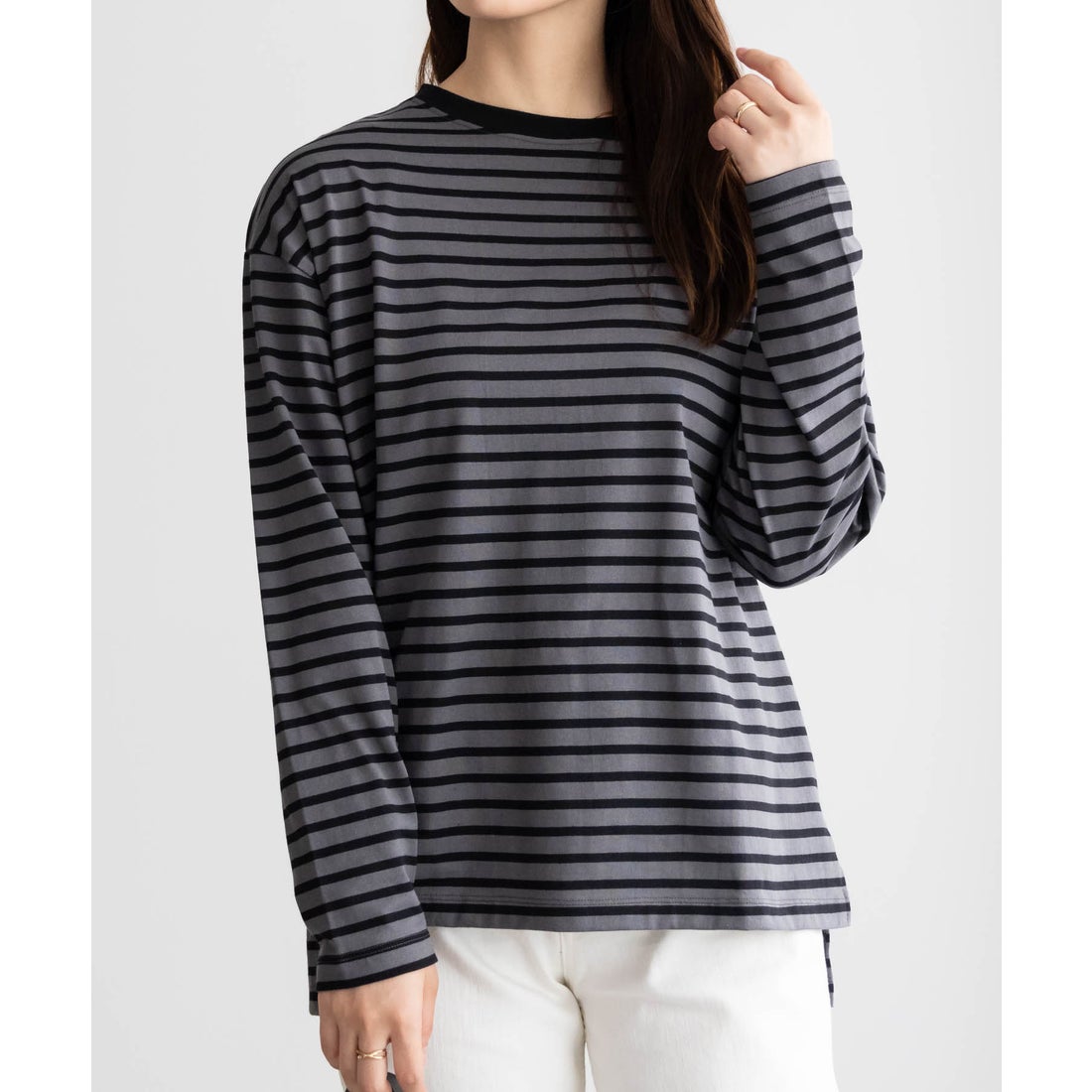 マックハウス Mac-House NAVY ネイビー ボーダー長袖Tシャツ 115426832 