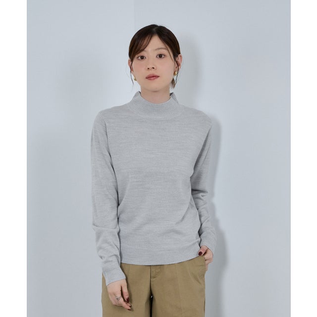 nAvy カシミヤタッチニット ハイネック （グレー）