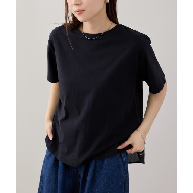インドファブリック バック切替Tシャツ （ネイビー）