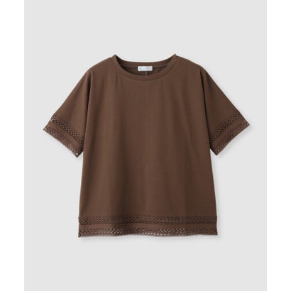 マックハウス Mac-House SARARI 冷感 UVカット 袖レースTシャツ （ブラウン）｜詳細画像