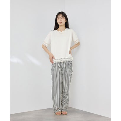 マックハウス Mac-House SARARI 冷感 UVカット 袖レースTシャツ （ブラウン）｜詳細画像