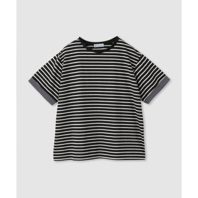 SARARI 接触冷感 UVカット 袖配色クルーネックTシャツ （マスタード）｜詳細画像