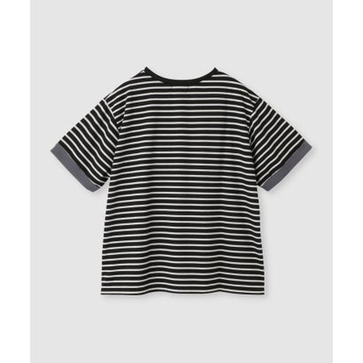 SARARI 接触冷感 UVカット 袖配色クルーネックTシャツ （マスタード）｜詳細画像