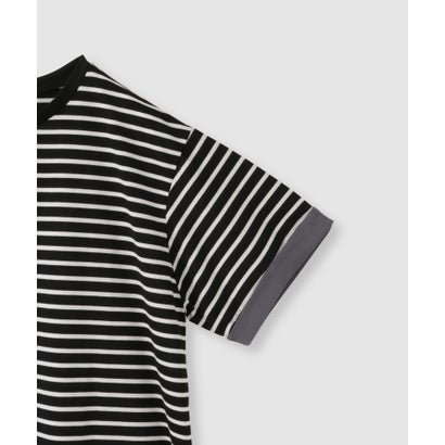 SARARI 接触冷感 UVカット 袖配色クルーネックTシャツ （マスタード）｜詳細画像