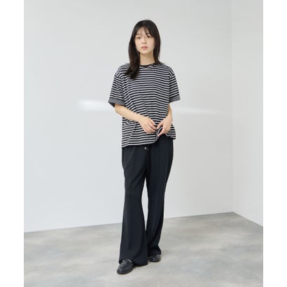 SARARI 接触冷感 UVカット 袖配色クルーネックTシャツ （マスタード）｜詳細画像