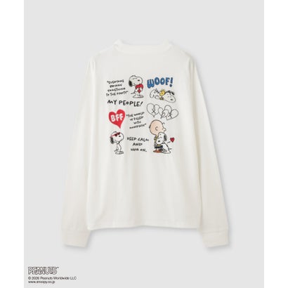 PEANUTS SNOOPY キャラクター刺しゅうバックプリント長袖Tシャツ （ブラック）｜詳細画像