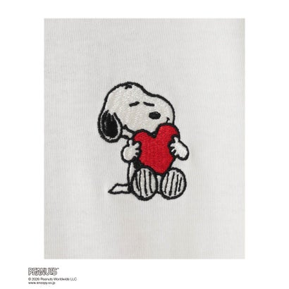 PEANUTS SNOOPY キャラクター刺しゅうバックプリント長袖Tシャツ （ブラック）｜詳細画像