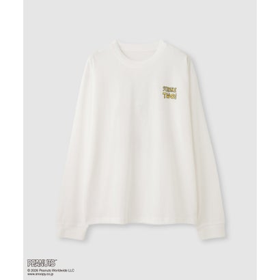 PEANUTS SNOOPY キャラクター刺しゅうバックプリント長袖Tシャツ （オフホワイト）｜詳細画像