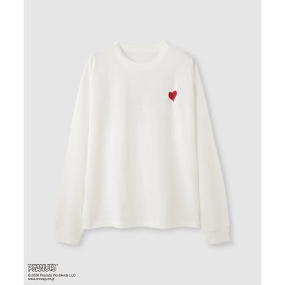 PEANUTS SNOOPY キャラクター刺しゅうバックプリント長袖Tシャツ （ブラック）｜詳細画像