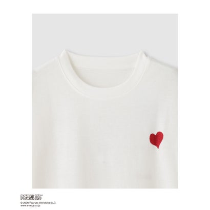 PEANUTS SNOOPY キャラクター刺しゅうバックプリント長袖Tシャツ （ブラック）｜詳細画像