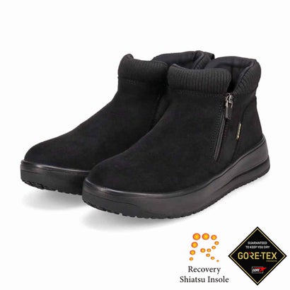 【GORE-TEX】 「Recovery Shiatsu Insole」搭載で指圧効果により血行をよくする。外ジッパーリブ付きカジュアルブーツ MWL1046R （ブラックスエード）｜詳細画像
