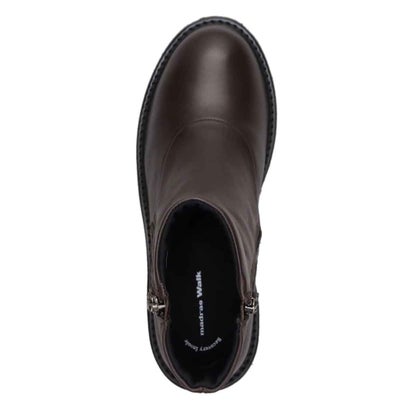 【GORE-TEX】 「Recovery Shiatsu Insole」搭載で指圧効果により血行をよくする。4.5cmヒールのタンクソールダブルファスナーブーツ  MWL1049R （ダークブラウン）｜詳細画像