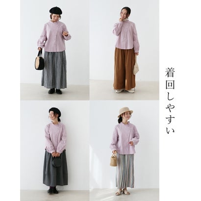 サンポクシェル sanpo kuschel すっきり見えお洒落服ブラウス （ラベンダー）｜詳細画像