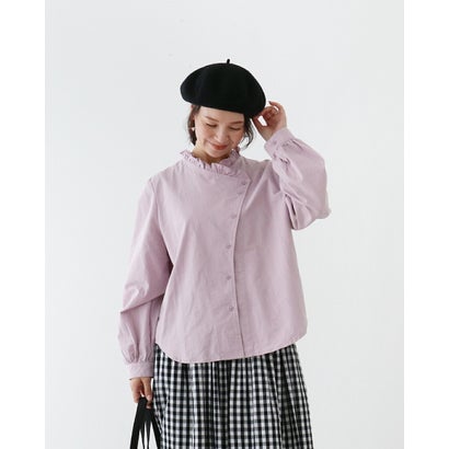 サンポクシェル sanpo kuschel すっきり見えお洒落服ブラウス （ラベンダー）｜詳細画像