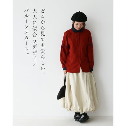体型カバーと個性を両立 スカート （アイボリー）｜詳細画像