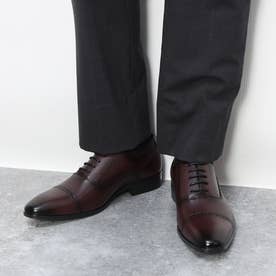 メンズ ビジネスシューズ ストレートチップ 紳士靴 軽量 防滑 抗菌仕様 3810 （ワイン）