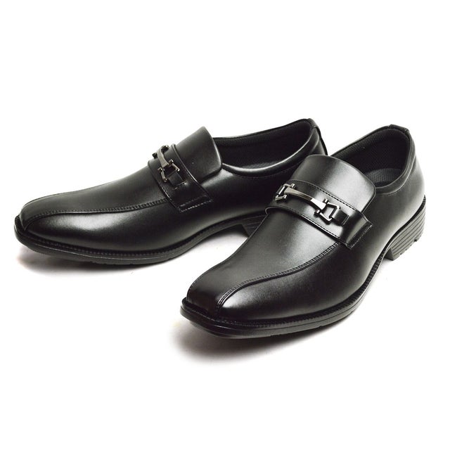 
                    ビジネスシューズ メンズ 紳士靴 革靴 防水 走れる ビジネス 多機能 軽量 幅広 4EEEE ビットローファー スワールモカ （ブラック）