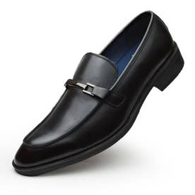 ビジネスシューズ メンズ 本革 ビジネス靴 革靴 防滑 幅広 紳士靴 レザーシューズ ローファー Uチップ （ブラック）