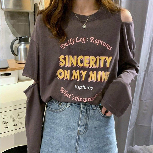 秋のロゴTシャツ （ブラウン）