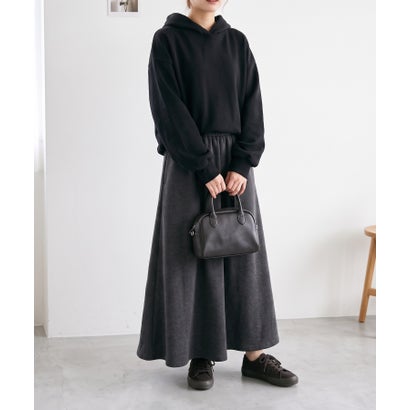 美しいシルエットと暖かさを両立した、裏起毛ロングフレアスカート ロングスカート レディース Aライン 裏ボア 裏起毛 あったか 防寒 ロング丈 マキシ丈 体型カバー きれいめ カジュアル 暖かい （クリーム）｜詳細画像