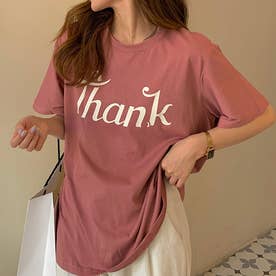 thankロゴTシャツ （ピンク）