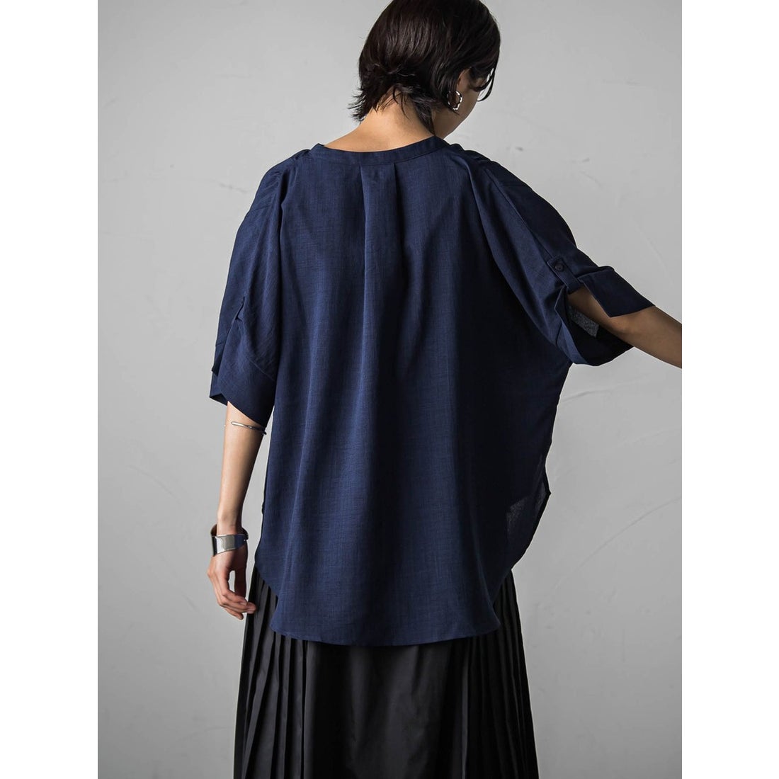 メイソングレイ MAYSON GREY 麻調ギャザースキッパーブラウス≪手洗い 