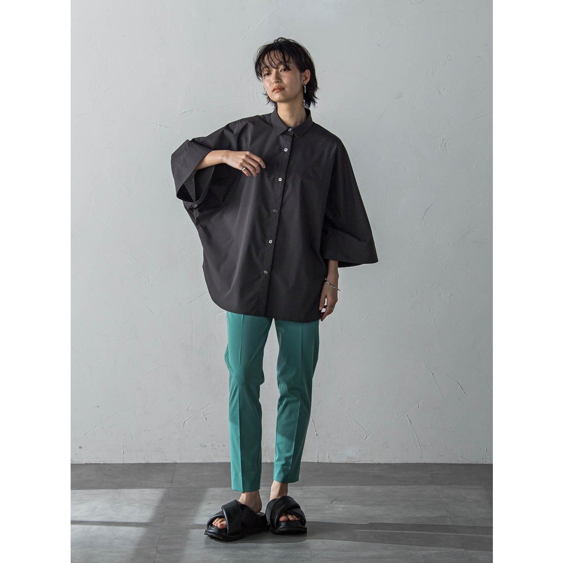 メイソングレイ MAYSON GREY ワイドカフスドルマンシャツ≪洗濯機で 