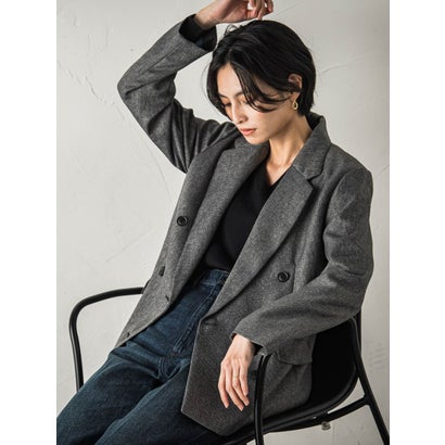 ミックスメランジダブルブレストジャケット （グレー系その他）｜詳細画像