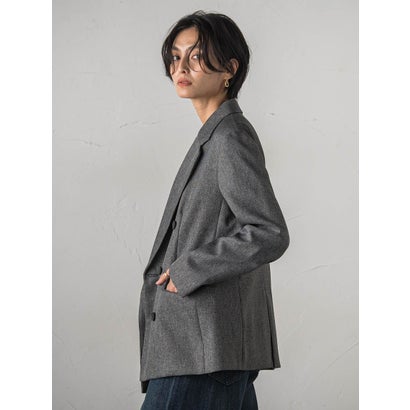 ミックスメランジダブルブレストジャケット （グレー系その他）｜詳細画像
