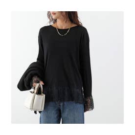 Tシャツ frill lace pullover 0226409102 （BLACK/ブラック）