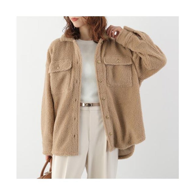ボアジャケット boa shirt jacket 0226306077 （CAMEL/ブラウン）