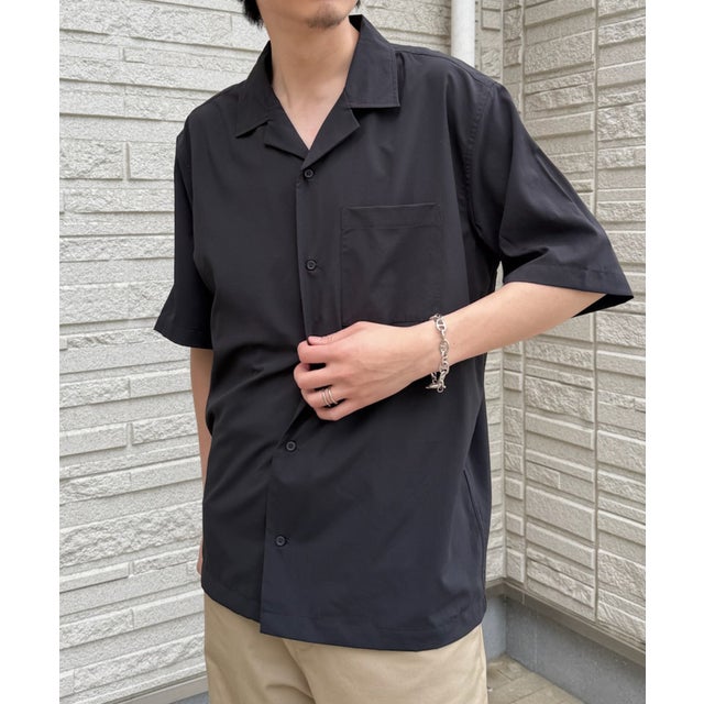 オープンカラーシアーシャツ 6270-9050 MNY UVカット 快適素材 接触冷感 （ブラック）