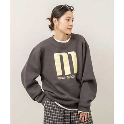Maqwel LARGE M プリントスウェット裏起毛 （チャコールグレー）｜詳細画像