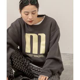 Maqwel LARGE M プリントスウェット裏起毛 （チャコールグレー）