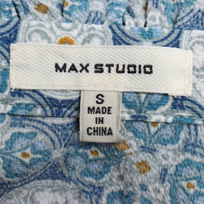 マックススタジオ MAX STUDIO セール仕入れ☆$148 ブラックxベイビーピンク小花柄パフスリーブマキシワンピース （ブラック）｜詳細画像