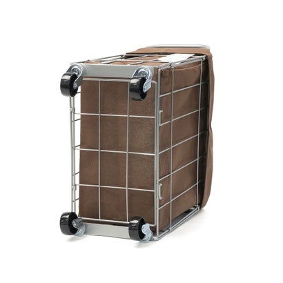 ブリッド BRID ランドリーバスケット キャスター ランドリースクエアバスケット WIRE ARTS & PRO.FOLDING laundry SQUARE BASKET WITH CASTER 28L 003269 （Lightgray）｜詳細画像