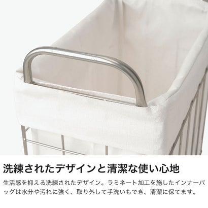 ブリッド BRID ランドリーバスケット キャスター ランドリースクエアバスケット WIRE ARTS & PRO.FOLDING laundry SQUARE BASKET WITH CASTER 28L 003269 （Lightgray）｜詳細画像