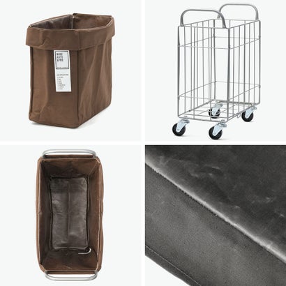 ブリッド BRID ランドリーバスケット キャスター ランドリースクエアバスケット WIRE ARTS & PRO.FOLDING laundry SQUARE BASKET WITH CASTER 28L 003269 （Lightgray）｜詳細画像