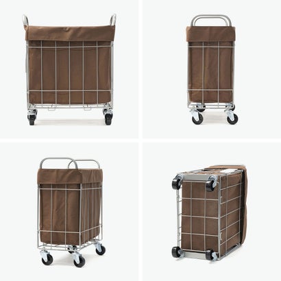 ブリッド BRID ランドリーバスケット キャスター ランドリースクエアバスケット WIRE ARTS & PRO.FOLDING laundry SQUARE BASKET WITH CASTER 28L 003269 （Lightgray）｜詳細画像