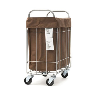ブリッド BRID ランドリーバスケット キャスター ランドリースクエアバスケット WIRE ARTS & PRO.FOLDING laundry SQUARE BASKET WITH CASTER 28L 003269 （Lightgray）｜詳細画像