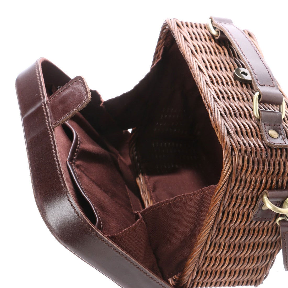 メゾ MEZZO バスケットショルダーバッグ （チョコ） -靴＆ファッション 