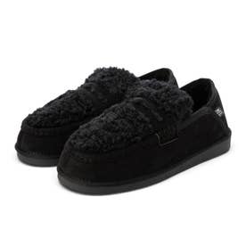 FUR SLIP-ON LOAFERS （BLACK）